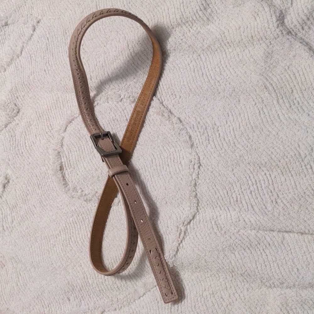 Michael Kors Dusty Pink Slim Leather Braided Belt Size Large
